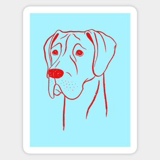 Great Dane (Cyan and Red) Sticker